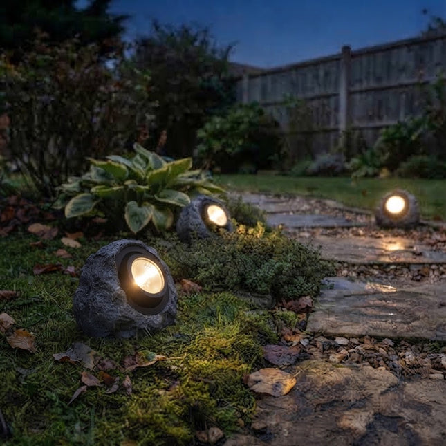 Solar Lights Outdoor, Solar Lights for Pathway and Walkway, Solar Rock Light for Garden Decor, Garden Lights for Yard