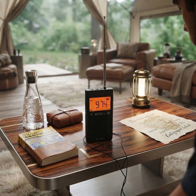 NOAA Weather Radio, AM FM Radio with Alarm Clock, Battery Powered Portable Radio for Emergency and Camping