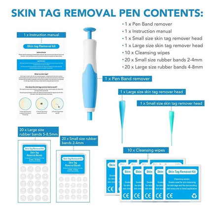 Skin Tag Removal Kit, Skin Tag Remover Pen with 40 Medical Silicone Bands – image 6