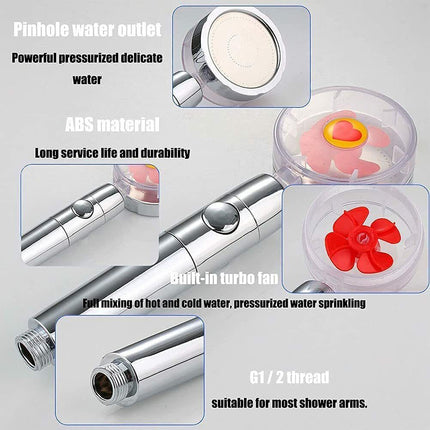 Shower Head with Turbo Propeller, Water Saving Rain Shower Head – image 7