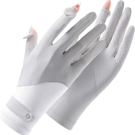 Womens UV Sun Protection Driving Gloves Breathable Ice Silk Touchscreen Anti Slip Summer Sunblock Gloves for Women