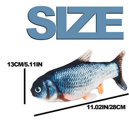 USB Rechargeable Flopping Fish Toy for Cats and Dogs, Motion Sensor Interactive Kicker Pet Toy for Indoor and Outdoor Play
