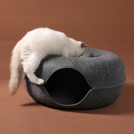 Cat Beds for Indoor Cats, Felt Cat Tunnel Bed and Cat Cave Play Toy – image 11