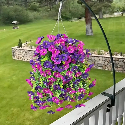 UV Resistant Artificial Morning Glory Flower Hanging Decor, 75cm Faux Flower Vine Garland for Patio, Balcony, Fence and Wedding Arch