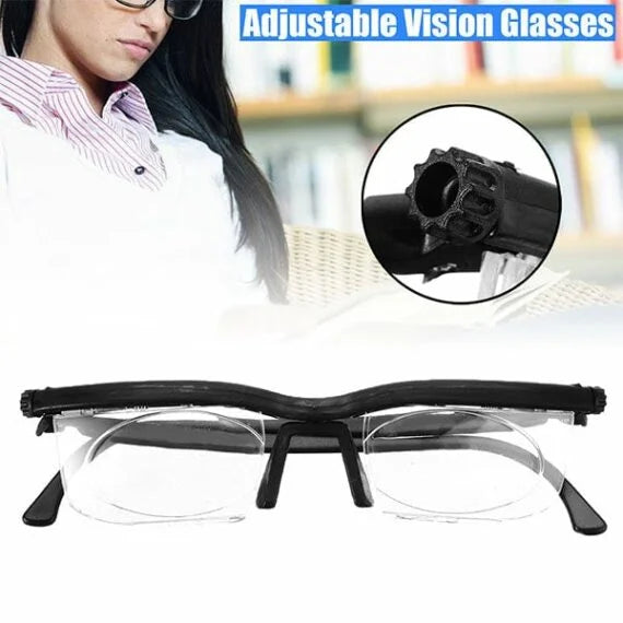 Tuzwa Adjustable Focus Glasses – Variable Focus Eyewear for Near & Far Viewing with Customizable Lens Adjustment