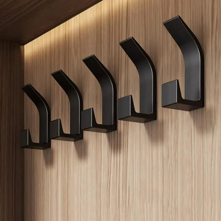 Adhesive Wall Hooks for Coats 5 Pack, Self Adhesive Coat Hooks for Jackets, Waterproof Adhesive Hooks No Drill