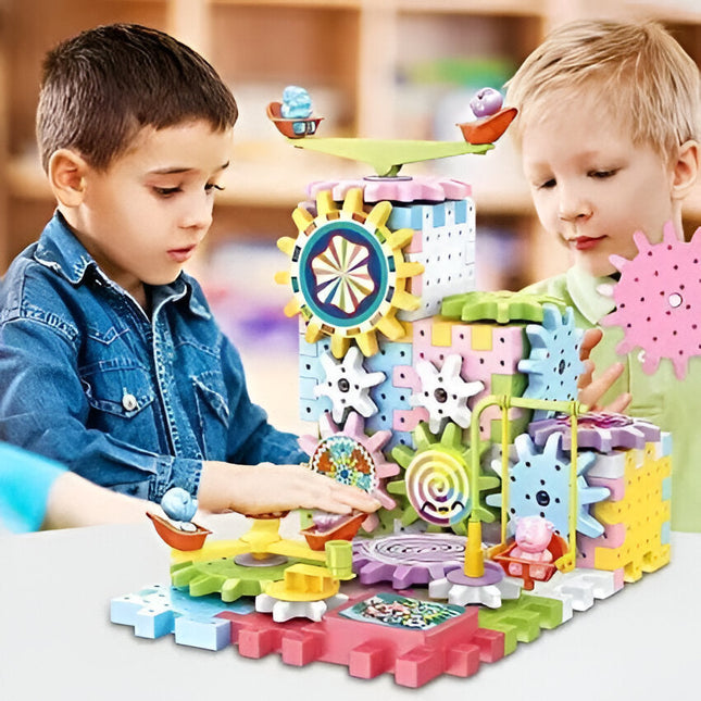 Gear Building Blocks with Motor, Electric Gear Toys for Kids, STEM Toy Gear Building Set, Educational Building Blocks
