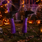 Witch Legs Halloween Yard Stakes with Stockings, Crashed Halloween Witch Decorations, Outdoor Halloween Decorations