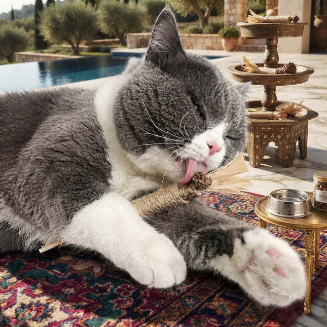 Cat Toys, Cat Interactive Toy with Silvervine for Cats, Natural Kitty Chew Toy for Kitten Teething, 3 Piece Set