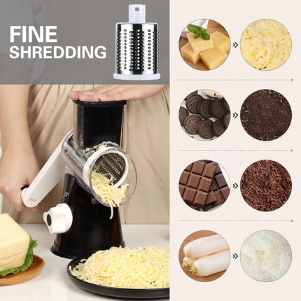 Cheese Graters for Kitchen, Manual Rotary Cheese Grater with Suction Base – image 5