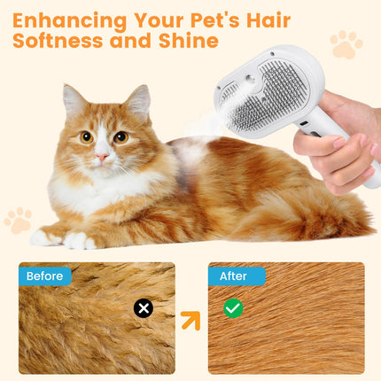 Cat Grooming Brush, Self Cleaning Button – image 8