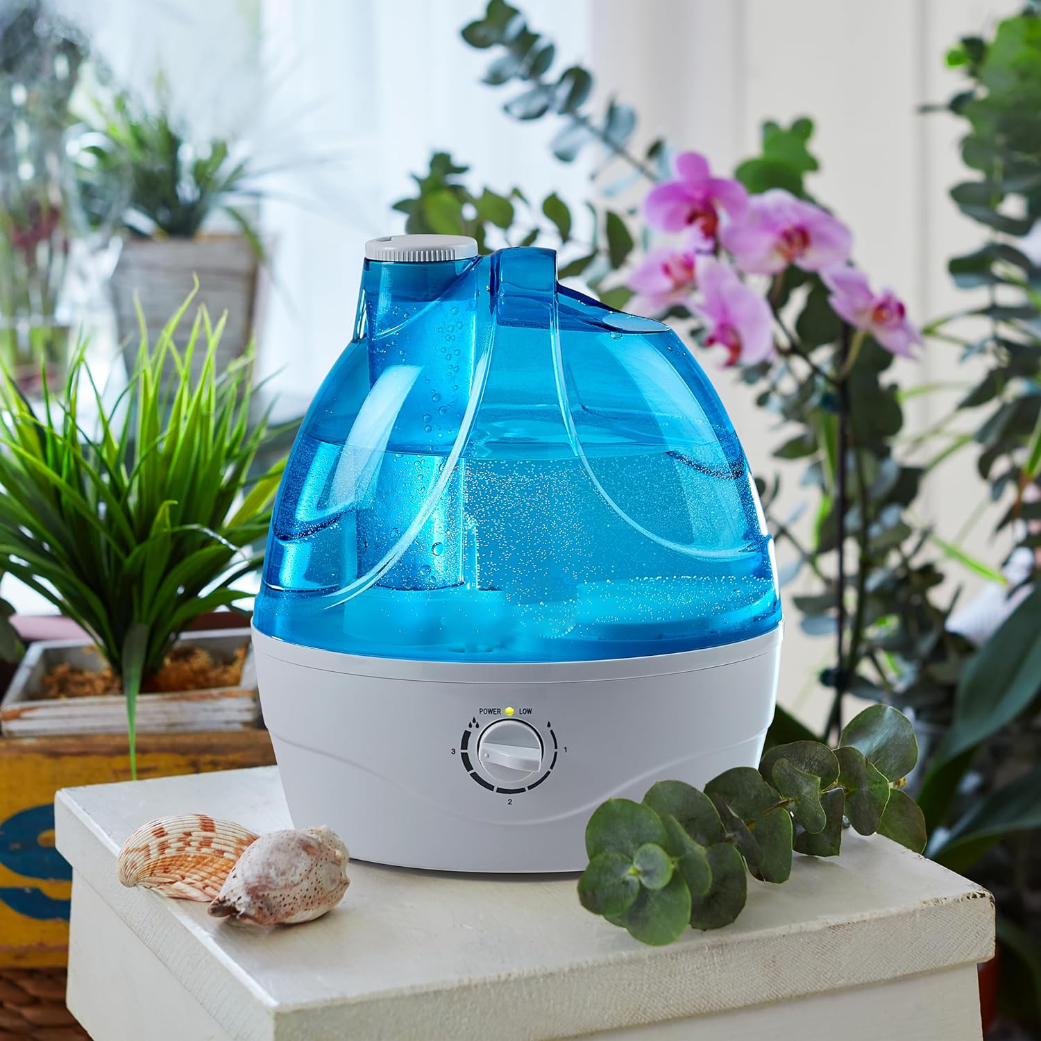 Tuzwa Cool Mist Humidifier – 2.2L Ultrasonic Humidifier with 360° Nozzle, Adjustable Mist, 24+ Hour Runtime & Auto Shutoff