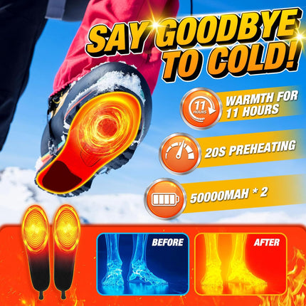 Heated Shoe Insoles with Remote Control, Trim to Fit Foot Warmers