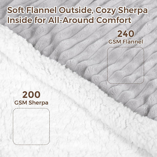 Heated Blanket Throw, Electric Blanket Heated Throw with 6 Heating Levels, Wearable Heated Blanket Hoodie with Sherpa