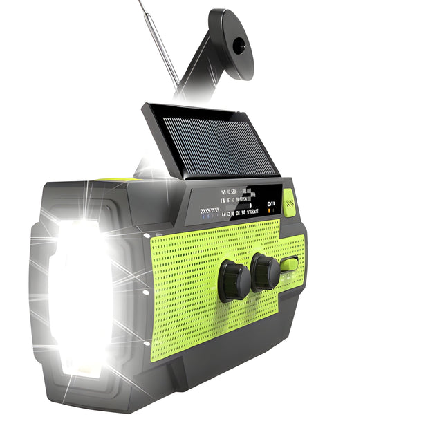 NOAA Weather Radio, Emergency Radio with Hand Crank and Solar Charging, AM FM Radio with Flashlight and SOS Alarm