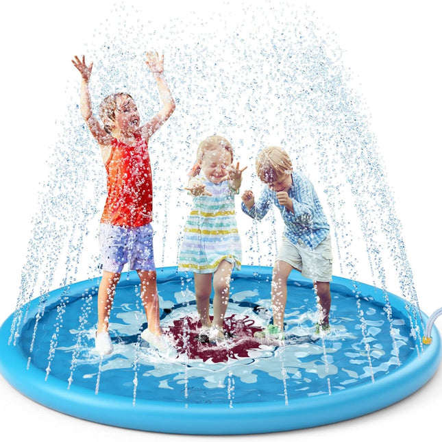 Splash Pad for Dogs and Kids, Shark Sprinkler Pad with Adjustable Spray