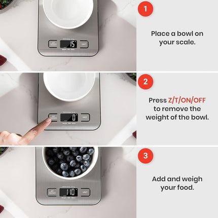 Digital Food Scale, Digital Kitchen Scale with Backlit LCD Display