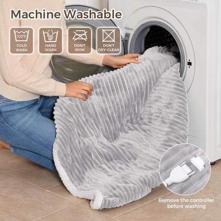 Heated Blanket Throw, Wearable Heated Blanket Hoodie with Sherpa – image 6