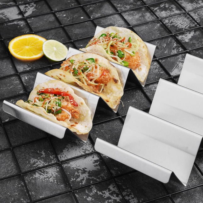 Taco Stand, 4 Pack Stainless Steel Taco Holder Rack