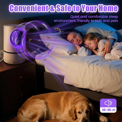 UV Light Insect Trap for Indoor and Outdoor Use, USB Mosquito Killer with Vortex Fan, Quiet Chemical Free Fly Catcher for Bedroom and Patio