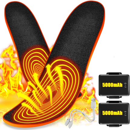 Heated Shoe Insoles with Remote Control, Rechargeable Heated Insoles, Trim to Fit Foot Warmers for Winter Sports