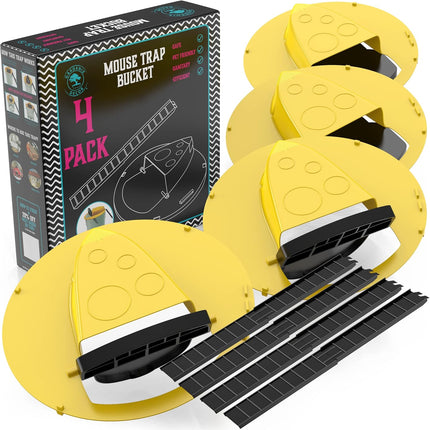 Mouse Traps, 4 Pack Bucket Lid Rat Traps for 5 Gallon Bucket, Reusable Bucket Mouse Trap with Auto Reset