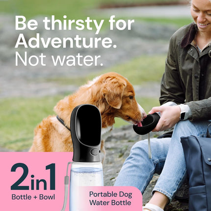 Dog Water Bottle 19 oz, Leak Proof Travel Dog Water Bottle for Walking and Hiking – image 7