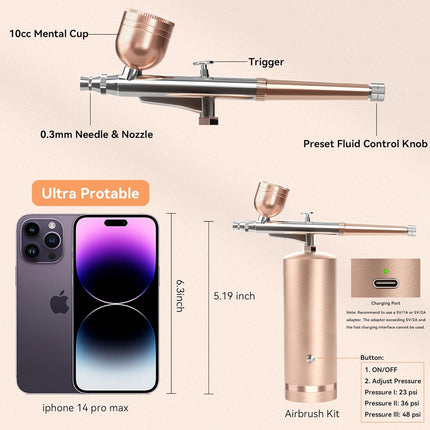 Airbrush Kit, Nail Art Airbrush for Makeup and Model Painting – image 4