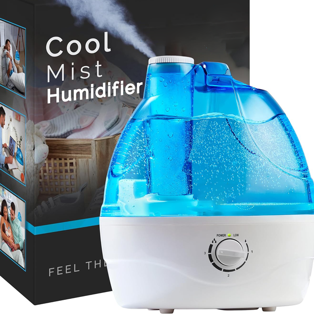 Tuzwa Cool Mist Humidifier – 2.2L Ultrasonic Humidifier with 360° Nozzle, Adjustable Mist, 24+ Hour Runtime & Auto Shutoff