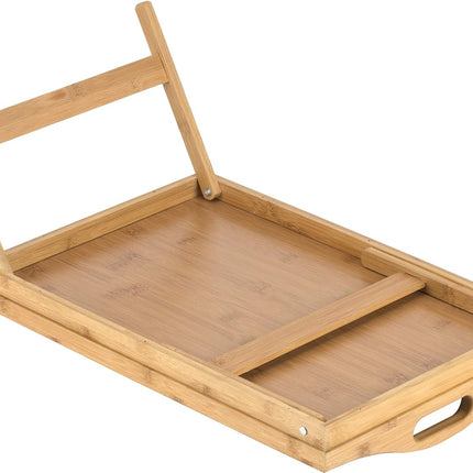 Bamboo Bed Tray Table for Breakfast, Laptop Bed Desk – image 4