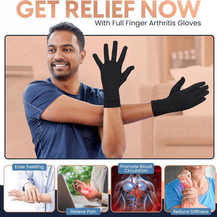 Compression Gloves, Open Finger Arthritis Gloves with Non Slip Palms – image 6