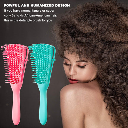 Detangling Hair Brush 2 Pack, Curly Hair Brush for Textured Curls 3a to 4c