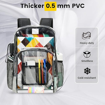 Clear Backpacks, Heavy Duty Clear Backpack with Padded Straps – image 5