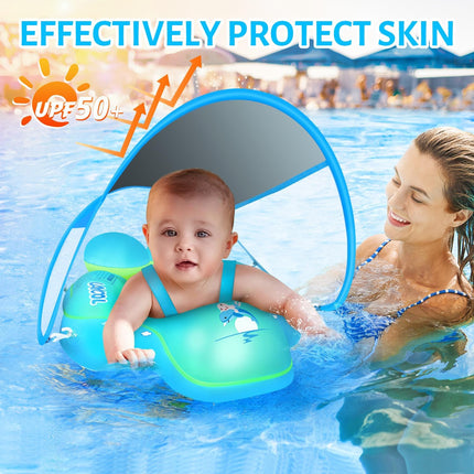 Infant Pool Float with Canopy, Baby Swim Float with Removable UPF50+ Sun Canopy, Anti-Flip Tail – image 7