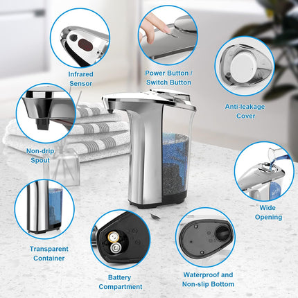 Automatic Soap Dispenser Touchless, Dish Soap Dispenser for Kitchen and Bathroom – image 8