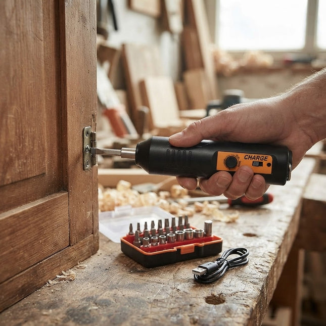 Electric Screwdriver Set with Bits, Cordless Screwdriver for Home Repair, Rechargeable Power Screwdriver Kit
