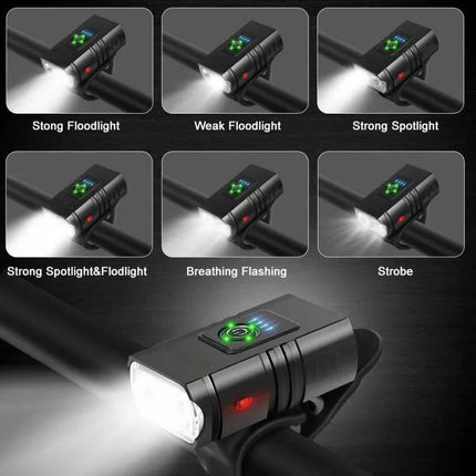 Bike Lights Front and Rear Set USB Rechargeable, Bike Headlights 1000 Lumen Dual T6 LED – image 4
