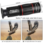 Tuzwa 18X Phone Telescope Lens – Smartphone Telephoto Zoom Lens, 37mm Aperture, Aluminum Body, Universal Clip & Tripod Mount