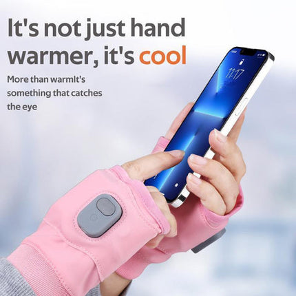 USB Rechargeable Heated Fingerless Gloves, 3 Temperature Settings Electric Hand Warmer Gloves with 1800mAh Battery for Winter Outdoors