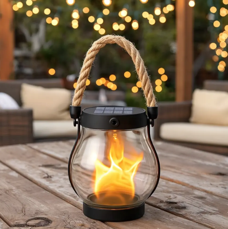 Tuzwa Solar Flame Light – Flickering Fire Effect Outdoor Garden Light for Patio, Yard, Pathway & Landscape Décor