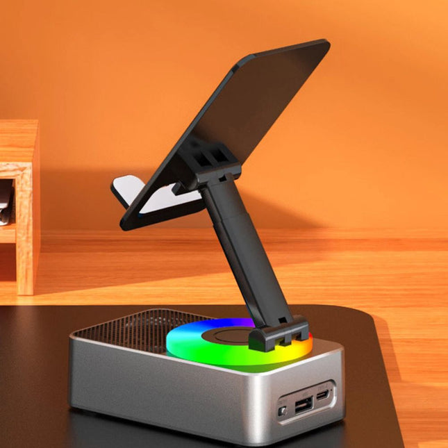 Phone Stand with Bluetooth Speaker, Adjustable Tablet Stand for Desk