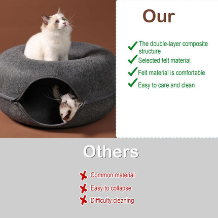 Cat Beds for Indoor Cats, Round Donut Pet Nest for Kittens – image 12