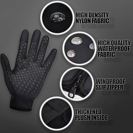 Waterproof Winter Gloves for Men and Women, Touchscreen Thermal Insulated Windproof Ski Gloves, S to XL