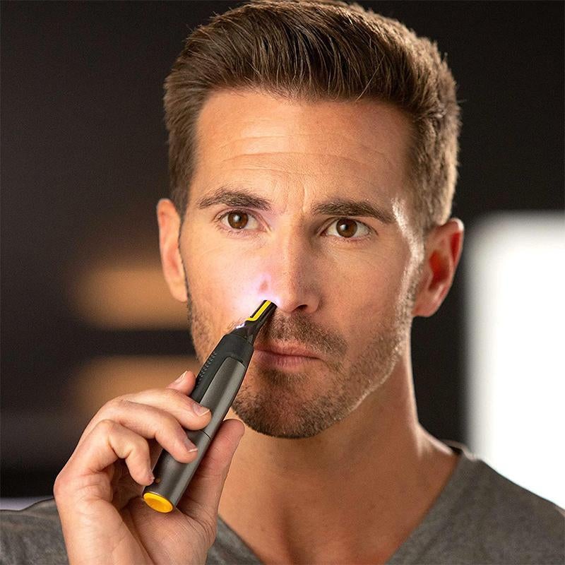 Tuzwa Precision Grooming Trimmer – Cordless Nose, Ear, Eyebrow, Beard & Mustache Detail Trimmer with Stainless Steel Blade & LED Light
