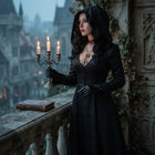 Womens Vampire Costume, Vampire Lady Costume, Jacquard Cosplay Costume with Coat and Dress