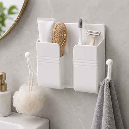 Wall Mounted Storage Holder with Multiple Compartments, Entryway Key and Mail Organizer Rack for Kitchen, Hallway and Office
