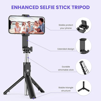 Selfie Stick Tripod with Fill Light, Extendable Phone Tripod Stand for iPhone – image 7
