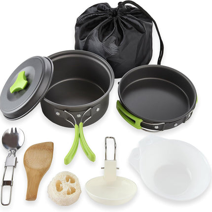 Camping Pots and Pans, Camping Pan with Bowls and Spork