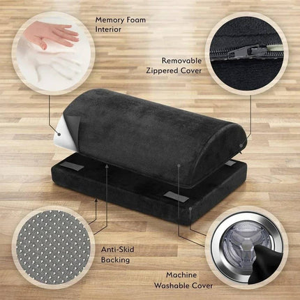 Under Desk Foot Rest, Memory Foam Foot Cushion with Washable Cover – image 12