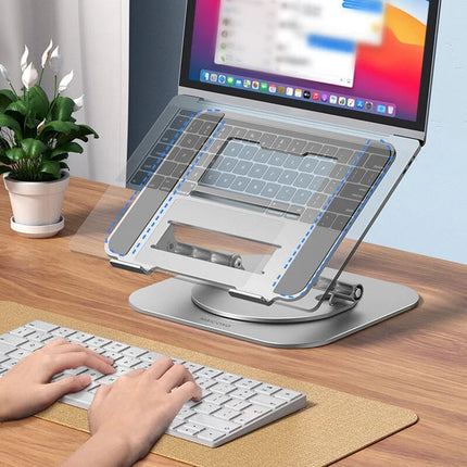 Laptop Stand for Desk, Adjustable Laptop Stand with 360 Rotating Base – image 5
